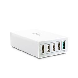 FANTEC QC3-A51 Quick Charge 3.0 oplader en 5X USB-poorten met 40W wit