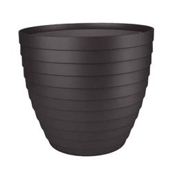 Vaso in plastica Ø130 mm, colore grigio antracite, ideale per piante, decorative e resistenti, interni ed esterni.