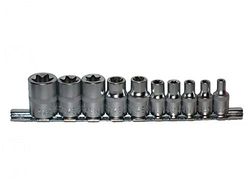 Neilsen CT0732 DR set di prese e Torx con punta a stella esterne femmina, 0,63 cm e 0,95 cm, nero