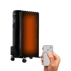 Radiatore Elettrico ad Olio 9 Elementi da 1500 Watt con Timer Programmabile per Accensione e Spegnimento - Display Digitale a Led e Telecomando, 60cm