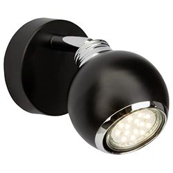 Brilliant Ina LED väggspot väggstrålkastare svängbar svart/krom 250 lumen, 1 x GU10 3 W LED-reflektorlampa ingår