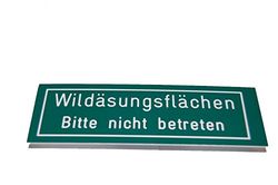 Jehn Informatiebord Wilde äsungsfläschen Bitte nicht betreden, groen/wit, 15 cm