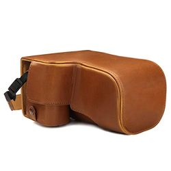 MegaGear MG1806 Ever Ready Leather Camera Case Compatible with Sony Alpha A6600 (18-135mm) - Light Brown