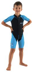 SEAC Dolphin, Muta Shorty in Neoprene da 1.5 mm e Lycra per Il Nuoto, Lo Snorkeling e Il Gioco in Acqua Unisex Bambini, Blu/Nero, 7 Anni