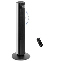 LEVOIT Stille zuilventilator, 25 dB, voor grote slaapkamer, afstandsbediening, 12 windsnelheden, 90 graden draaibaar, 60 graden omhoog en omlaag, met 7,5 m/s, 23 W, zuinig, zuilventilator