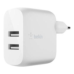 Belkin Boost Charge 24W USB A Dual Port Mains Charger (For iPhone 14 or 13, S22, S22+, S22 Ultra and Pixel 4)