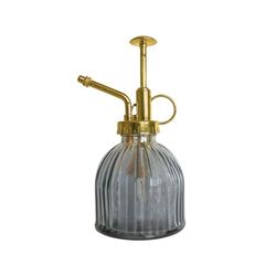Portico Designs Ltd The Urban Gardener Glass Plant Mister Spray Bottle for Indoor Plants, Height 16cm, 200ml with gold effect metal top
