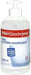 Mercurochrome Gel Hydroalcoolique En Flacon – 500ml – Sans rinçage, Transparent