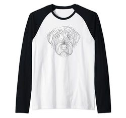 Line Art Old English Sheepdog Sheepdogs Maglia con Maniche Raglan