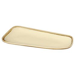 Olympia Plat couleur sable Kiln (lot de 4), taille : 335 (L) x 175 (P) mm, porcelaine vitrifiée, certifié BS4034, CP949