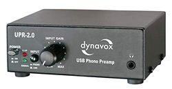 Dynavox UPR-2.0 pré-amplificador de Phono, para tocadiscos com sistemas de cápsulas MM, saída USB para digitalizar discos de vinil, preto