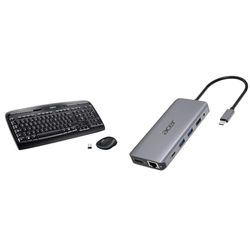 Logitech MK330 Wireless Keyboard & Acer 12-in-1 USB-C hub - (USB-C,