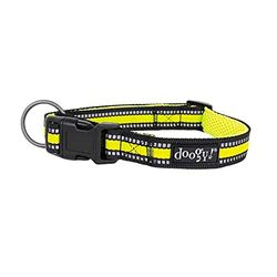 Doogy Basic halsband voor honden, sporthalsband, neongeel, TL, 37-60 cm x 25 mm