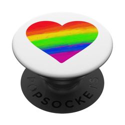 Corazón arcoíris: amor, esperanza, aceptación y celebración del orgullo PopSockets PopGrip Adhesivo