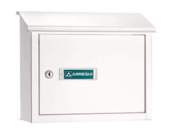 ARREGUI V4061 Buzón Recogecartas Maxi de Aluminio Para Puertas o Verjas en el Interior, Boca Recogecartas de 33x4 cm, Tamaño M (Correo DIN A4 y Revista), Anticorrosivo, Blanco