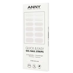 ANNY Gel Nail Strips – Pellicola UV per unghie da incollare con lampada UV, resistente e infrangibile, facile da usare, colore: bianco candy – n. 4