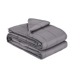 VEVOR Manta con Peso, 11,3 kg, 203 x 220 cm, Tamaño King, Suave, 100% Algodón, con Perlas de Vidrio, Transpirable, para Adultos 113 a 140 kg, Alivia la Ansiedad y Estrés, Mejora el Sueño, Gris
