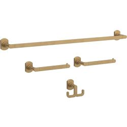 Franklin Brass GRNV64-SG Granville - Juego de Accesorios de baño de 45,7 cm, Barra de Toalla con Extensor, Soporte para Papel higiénico, Soporte para Toallas, Gancho para Toallas en Oro Satinado