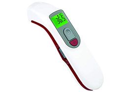 GIMA Termómetro De Frente Infrarrojo Láser Digital Profesional, Para Fiebre, Instantáneo, Sin Contacto, Para Bebés, Niños Y Adultos, Escáner Térmico Con Alarma, 2 AAA Incluidos, Idiomas It, Gr, Ro, Pl