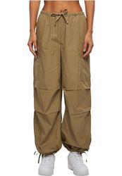 Urban Classics Dambyxor dam bomull cargo parashute byxor khaki L, kaki, L