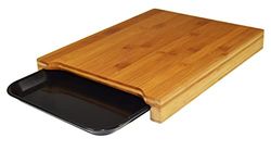 Jocca - Tabla de Cortar de Bambu con Bandeja Extraible para Cocina 36 x 27,5 x 4 cm