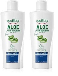 equilibra Solari, Aloe Latte Doposole Idratante, a Base di Olio di Carota, Vitamina E, Aloe Vera equilibra (40%), Doposole Idratante che Rinfresca e Riequilibra la Pelle Arrossata, 200 ml