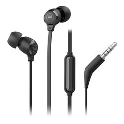 Motorola Sound Earbuds 3-S | In-ear hörlurar med mikrofon | Anti-Tangle-kabel, djup bas och ergonomisk design med bekväm passform | 3,5 mm | svart