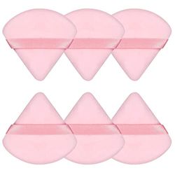 Rose 6 Pieces Triangular Puffs with The Velvet Puffs Pointed Corners Makeup Tools Contour Soft Puffs for Loose Powder