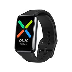 OPPO Watch Free Amoled-display, 1,4 inch (3,6 cm), smartwatch uniseks, slaap- en hartstaptracker SpO2 en snurken, 128 MB opslagruimte, verwisselbare armband, looptijd 14 jaar, zwart, zwart, 130-205mm