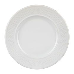 Geneviève Lethu 537945 Assiette Plate Modèle Grain de Riz - Faïence Blanche - Ø 27 cm