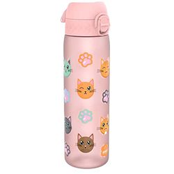 ion8 Botella Agua, 500ml, a Prueba de Fugas, Fácil de Abrir, Cerradura Segura, Apta para Lavavajillas, Sin BPA, Asa de Transporte, Fácil de Limpiar, Neutro en Carbono, Gatos