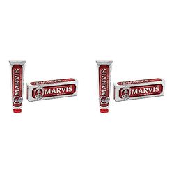 Marvis Dentifrice Menthe-Cannelle, 85ml, Dentifrice aromatisé, Aide à éliminer la plaque dentaire et promouvoir des gencives saines, Fraîcheur durable (Lot de 2)