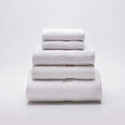 Sancarlos AQUARIUM 5-Piece Towel Set, 100% Terry Cotton, Density 450 g/m2, White