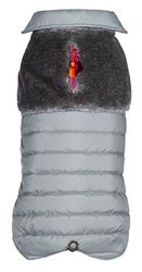 Wouapy Manteau "Suede Gris" De Wouapy En Taille 28, Le Manteau Qui Protège Votre Chien Des Intempéries Pour Chien