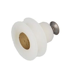 Amig - Rodamiento Mampara de Ducha - Juego de 2 Unidades - Ø 25 x 16 mm - Rodamiento Semicircular y Tornillo M5x8 - Para Puerta Corredera de Duchas de Baños - Nylon Blanco