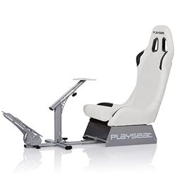 Playseat Evolution Sim Racing Cockpit | wygodne siedzenie wyścigowe do komputera i konsoli | obsługuje Direct Drive, kompatybilny ze wszystkimi popularnymi kierownicą i pedałami, edycja biała