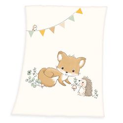 Herding Couverture Polaire Microfibre Baby Best Amis de la Forêt, 75 x 100 cm, Polyester, Beige
