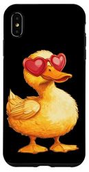 Anatra bella con occhiali da sole divertenti per Love Ducks Custodia per iPhone XS Max