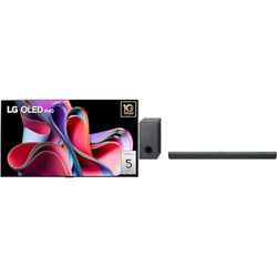 LG OLED evo 55'', Smart TV 4K, OLED55G36LA, Serie G3 2023, Design One Wall, Processore α9 Gen6 & S90QY Soundbar TV 570W, 5.1.3 Canali con Subwoofer Wireless, 3 canali up-firing