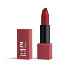 3INA MAKEUP - The Lipstick 274 - Burgundia pomadka z witaminą E i masło Shea -wysokie krycie z wygodną teksturą - magnetyczną nasadką - Wysoko krycie - Vegan - Cruelty Free