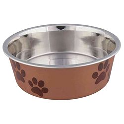 Trixie Ciotola/ciotola per cibo per cani in acciaio inossidabile, con rivestimento in plastica, diametro 12 cm, colori assortiti