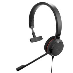 Jabra Evolve 30 II, Unified Communications Certified Mono Corded Headset met Call Control Unit, ruisonderdrukkende microfoon, LED-indicatoren, uitstekende geluidskwaliteit - USB-C/A, zwart