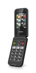 emporiaTALKglam Senior Phone, Contract-Free, Foldable mobile phone, Easy to use, Mobile Phone with Emergency Button, 2.4-Inch Display, Black