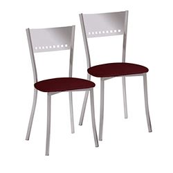 ASTIMESA SCOBBU Twee keukenstoelen, metaal, bordeaux, zithoogte 45 cm
