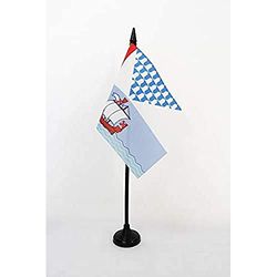 AZ FLAG - Belfast Table Flag 4'' x 6'' - Belfast Office Flag 100% Polyester 15 x 10 cm - Mini Desk Flag with 10'' Pole and Black Plastic Base