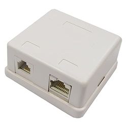 BeMatik - Caja de Superficie de 1 RJ11 Cat.3 y 1 RJ45 Cat.6 FTP