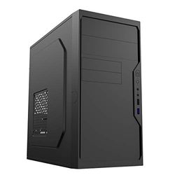 CiT Work PC Case, Micro-ATX, Minimalist Design, Spacious Interior, Room To Mount Three Fans, Two USB Ports Included, A High Performance Chassis For Home and Office Environments | Black