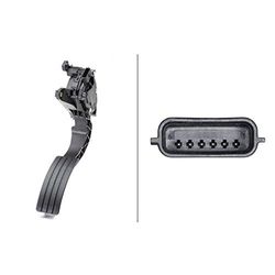 HELLA 6PV 009 978-731 Sensor, accelerator pedal position - for left-hand drive vehicles - 6-pin connector - Automatic Transmission