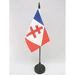 AZ FLAG Bandera de Mesa de Las Fuerzas NAVALES DE LA Francia Libre 15x10cm - BANDERINA de DESPACHO Resistencia Francesa 10 x 15 cm