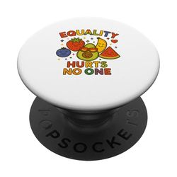LGBTQ Pride Shirt Equality Hurts No One Frutiy Rainbow Flag PopSockets PopGrip Adhesivo